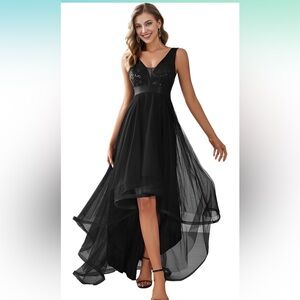 Navy blue Ever Pretty dress high low.